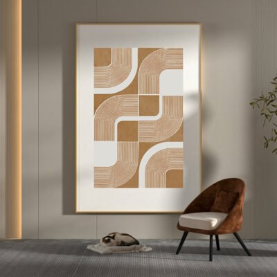 Modern Abstract Bohemian Geometry Wall Art Pictures For Living Room Home Office Art Decor