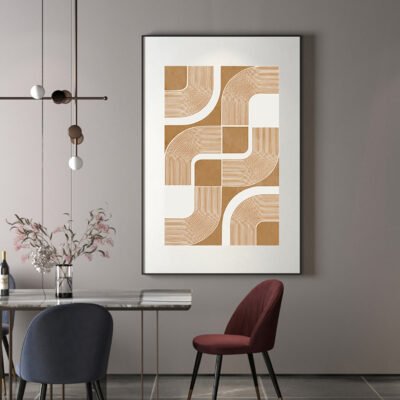 Modern Abstract Bohemian Geometry Wall Art Pictures For Living Room Home Office Art Decor