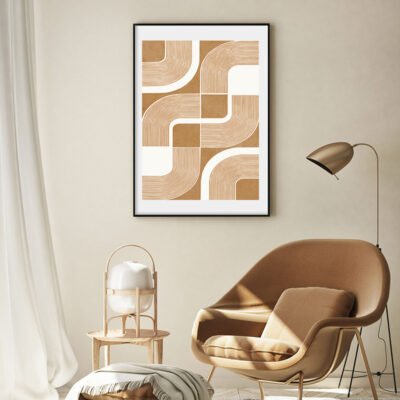 Modern Abstract Bohemian Geometry Wall Art Pictures For Living Room Home Office Art Decor