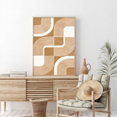 Modern Abstract Bohemian Geometry Wall Art Pictures For Living Room Home Office Art Decor