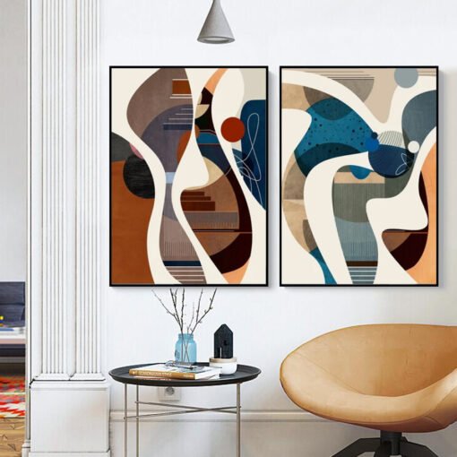 Modern Abstract Geometry Wall Art Fine Art Fashion Pictures For Living Room Salon Art Decor