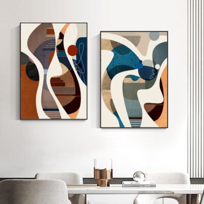 Modern Abstract Geometry Wall Art Fine Art Fashion Pictures For Living Room Salon Art Decor