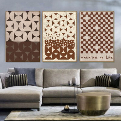 Modern Abstract Mid Century Geometry Wall Art Fine Art Canvas Prints For Contemporary Interiors