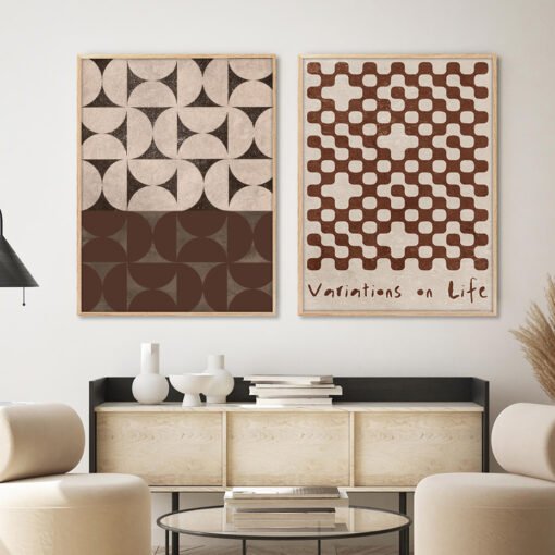 Modern Abstract Mid Century Geometry Wall Art Fine Art Canvas Prints For Contemporary Interiors