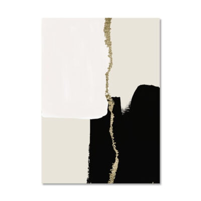 Modern Abstract Minimalist Black Beige Gold Wall Art Pictures For Luxury Living Room Home Decor