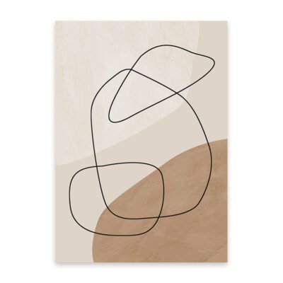 Modern Abstract Minimalist Shades Of Beige Gallery Wall Art Pictures For Contemporary Living Room