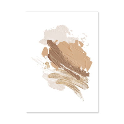 Modern Abstract Oil Brush Blush Beige Brown Wall Art Fine Art Canvas Prints For Living Room Decor