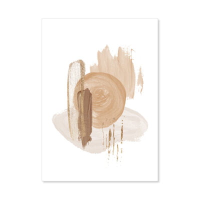 Modern Abstract Oil Brush Blush Beige Brown Wall Art Fine Art Canvas Prints For Living Room Decor