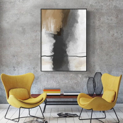 Modern Abstract Sepia Brush Stroke Wall Art Fine Art Canvas Prints For Contemporary Home Office