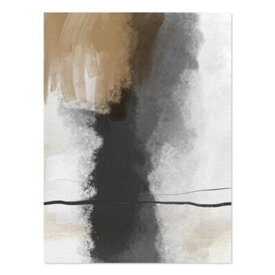 Modern Abstract Sepia Brush Stroke Wall Art Fine Art Canvas Prints For Contemporary Home Office