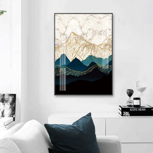 Modern Abstract Sunrise Mountain Landscape Auspicious Pictures For Modern Apartment Decoration