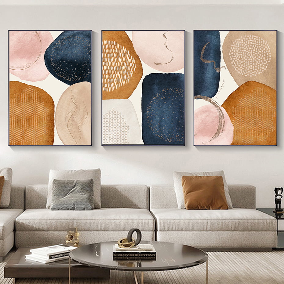 Modern Nordic Abstract Watercolor Wall Art Fine Art Canvas Prints For Luxury Apartment Home Decor