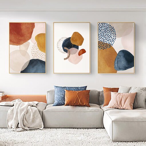Modern Nordic Geomorphic Abstract Wall Art Fine Art Canvas Prints For Living Room Bedroom Art Decor