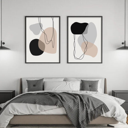 Neutral Colors Minimalist Abstract Nordic Wall Art Pictures For Modern Living Room Wall Decor