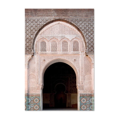 Pink Black Moroccan Architectural Bohemian Islamic Wall Art Pictures For Living Room Decor