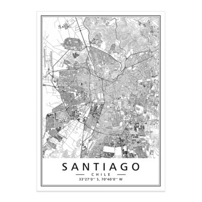 Rio De Janeiro Lima Santiago Wall Map South America City Map Wall Art For Home Office Decor