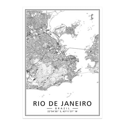 Rio De Janeiro Lima Santiago Wall Map South America City Map Wall Art For Home Office Decor