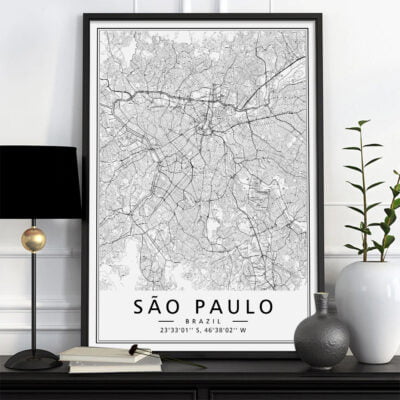 Rio De Janeiro Lima Santiago Wall Map South America City Map Wall Art For Home Office Decor