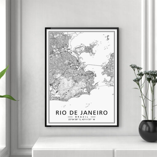 Rio De Janeiro Lima Santiago Wall Map South America City Map Wall Art For Home Office Decor