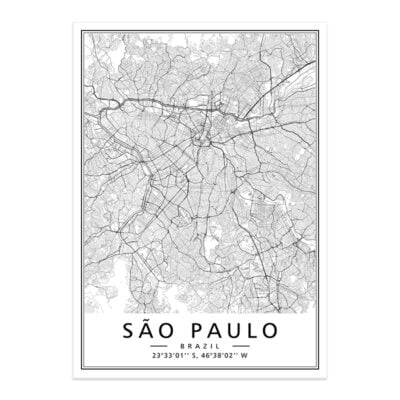 Rio De Janeiro Lima Santiago Wall Map South America City Map Wall Art For Home Office Decor