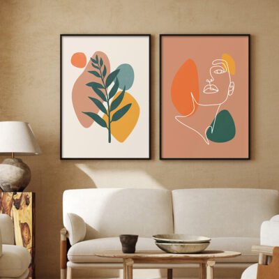 Sunrise Landscape Botanical Abstract Landscape Gallery Wall Art Pictures For Bohemian Living Room