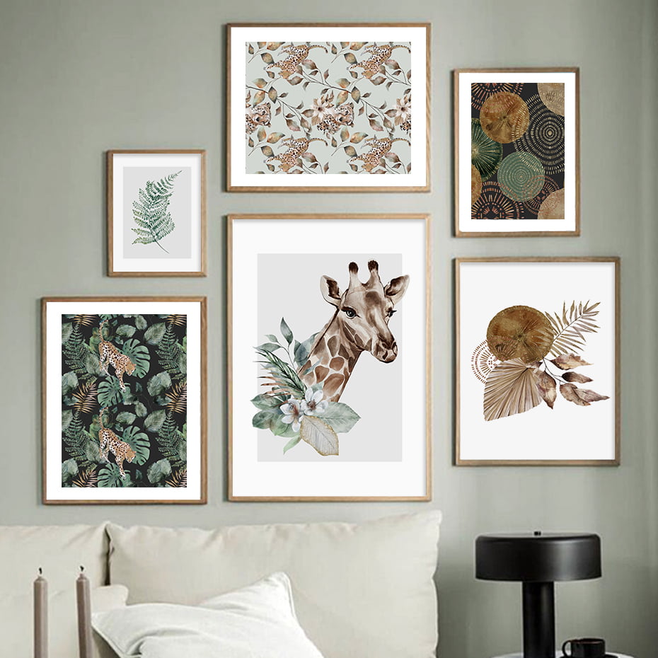 Tropical Vintage Floral Wallpaper Wall Art Fine Art Canvas Prints For Living Room Gallery Wall Decor
