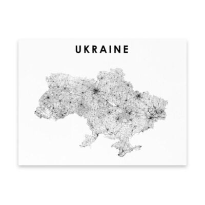Ukraine Kiev City Wall Map Wall Art Black White Ukraine City Map Posters For Home Office Wall Decor