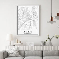 Ukraine Kiev City Wall Map Wall Art Black White Ukraine City Map Posters For Home Office Wall Decor