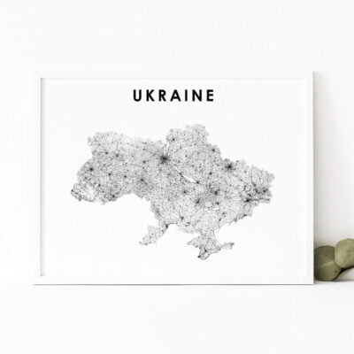 Ukraine Kiev City Wall Map Wall Art Black White Ukraine City Map Posters For Home Office Wall Decor