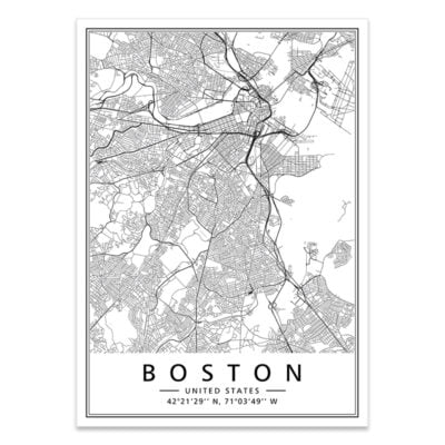 United States City Map Wall Art Brooklyn New York Wall Map Black White Pictures For Home Office