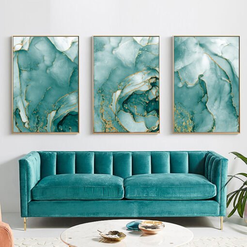 Abstract Green Jade Marble Print Wall Decor Fashion Pictures For Bedroom Living Room Art Decor