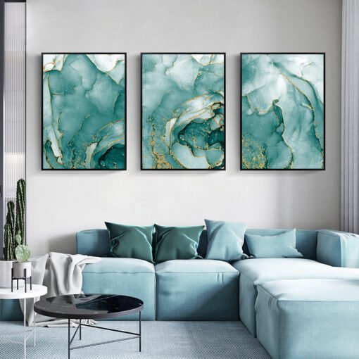 Abstract Green Jade Marble Print Wall Decor Fashion Pictures For Bedroom Living Room Art Decor