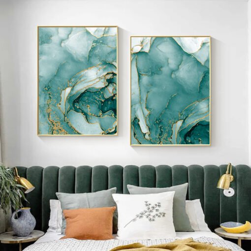 Abstract Green Jade Marble Print Wall Decor Fashion Pictures For Bedroom Living Room Art Decor