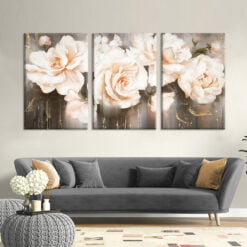 Big Rose Floral Pink Petal Abstract Wall Art Fine Art Canvas Prints Pictures For Living Room Decor