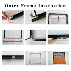 Big Sizes Metal Picture Frames For Canvas Prints Thin Bezel Black Silver Gold DIY Picture Frame Kit