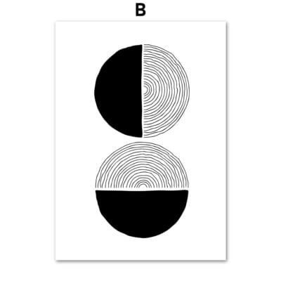 Black White Minimalist Abstract Gallery Wall Art Pictures For Modern Apartment Living Room Decor