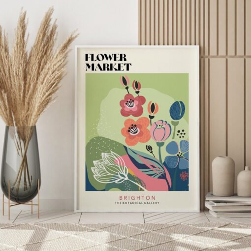 Colorful Vintage Abstract Floral Art Expo Posters Wall Art Fine Art Canvas Prints For Living Room