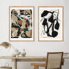 Contemporary Abstract Wall Art Black White Neutral Color Pictures For Living Room Home Office Decor