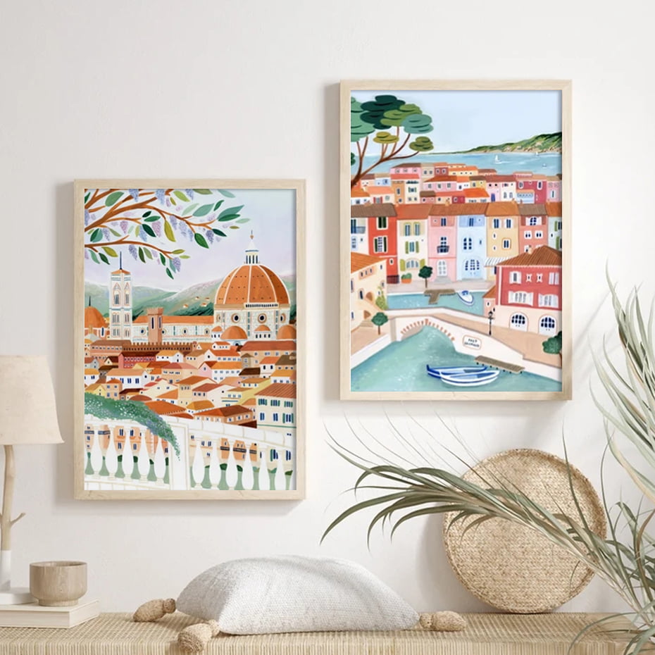 Italian Riviera Holiday Wall Decor Colorful Travel Destination Posters Pictures For Home Office