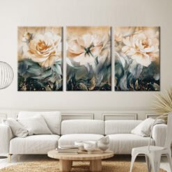 Modern Abstract Big Floral Wall Art Fine Art Canvas Prints Pictures For Living Room Bedroom Decor