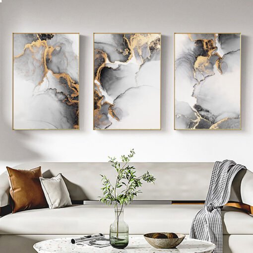 Modern Abstract Light Luxury Marble Print Wall Art Fashion Pictures For Living Room Home Office Decor