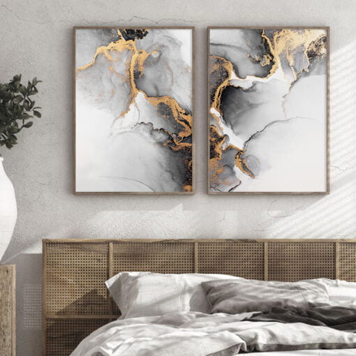 Modern Abstract Light Luxury Marble Print Wall Art Fashion Pictures For Living Room Home Office Decor