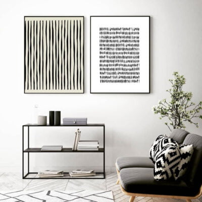 Modern Abstract Minimalist Figure Art Black & White Gallery Wall Art For Modern Home Decor