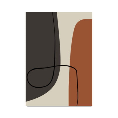 Modern Abstract Neutral Colors Line Art Portrait Wall Art Pictures For Contemporary Living Room