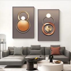 Modern Aesthetics Abstract Ring Of Light Wall Art Pictures For Luxury Apartment Living Room Decor