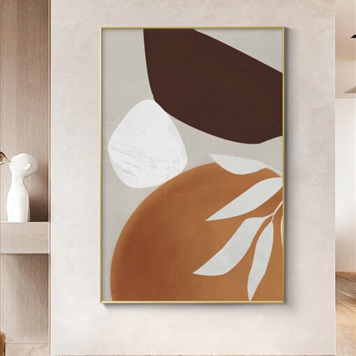 Neutral Colors Abstract Geometric Wall Art Fine Art Canvas Prints For Contemporary Home Office