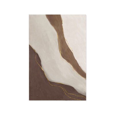 Sand Beige Golden Abstract Modern Minimalist Wall Art Pictures For Contemporary Living Room Decor