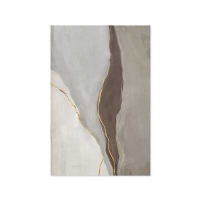 Sand Beige Golden Abstract Modern Minimalist Wall Art Pictures For Contemporary Living Room Decor