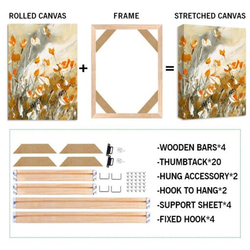 Wooden Canvas Frame For Gallery Mount Framing Canvas Prints DIY Canvas Framing Kits (20-180cm)
