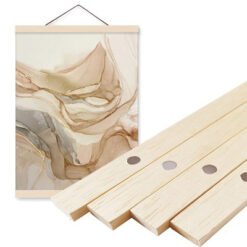 Wooden Picture Hanging Frame Teak Pine Wood Black White Elegant DIY Picture Framing For Canvas Prints
